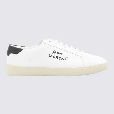 Saint Laurent White And Black Leather Sneakers