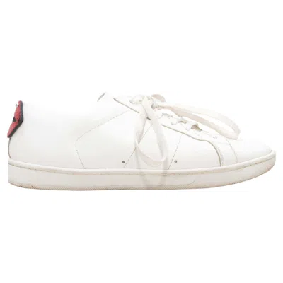Pre-owned Saint Laurent White & Multicolor  Leather Low-top Sneakers Size 37