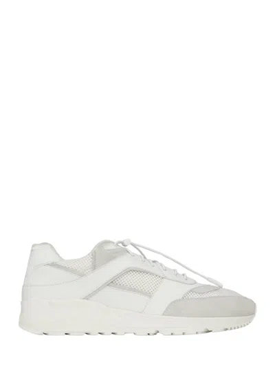 Saint Laurent White Bump Lace-up Sneakers