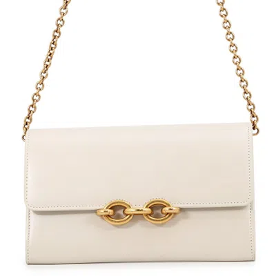 Pre-owned Saint Laurent White Chain/shoulder Wallet ()