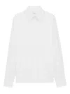 Saint Laurent Cassandre Shirt In Striped Cotton In White