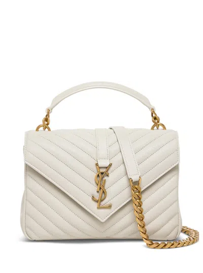 Saint Laurent White College Medium Crossbody Bag