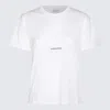 Saint Laurent Loose Logo Print Cotton Jersey T-shirt In White