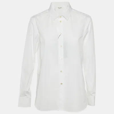 Pre-owned Saint Laurent White Cotton Button Front Shirt L