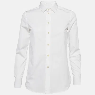 Pre-owned Saint Laurent White Cotton Full Sleeve Shirt S