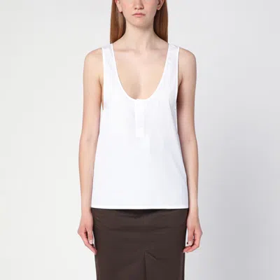 Saint Laurent Women's Henley Dinghy Top In White