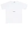Saint Laurent Basic White T-shirt With Miiddle Logo Print In Cotton Woman In White