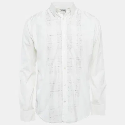 Pre-owned Saint Laurent White Cotton Long Sleeve Shirt L