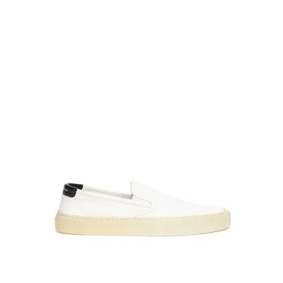 Saint Laurent White Cotton Low Top Women's Sneakers