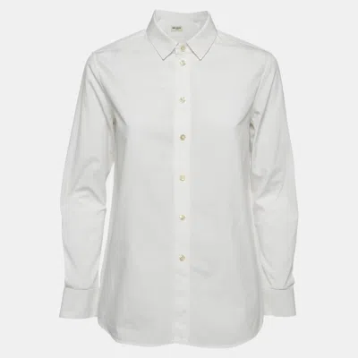 Pre-owned Saint Laurent White Cotton Poplin Button Up Shirt M