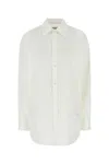 Saint Laurent Cassandre Cotton Poplin Shirt In White