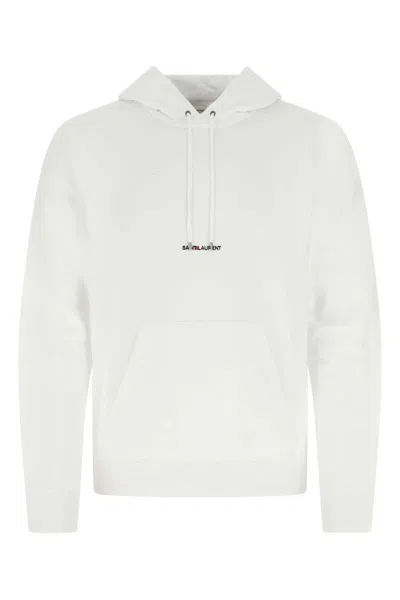 Saint Laurent Man White Cotton Sweatshirt