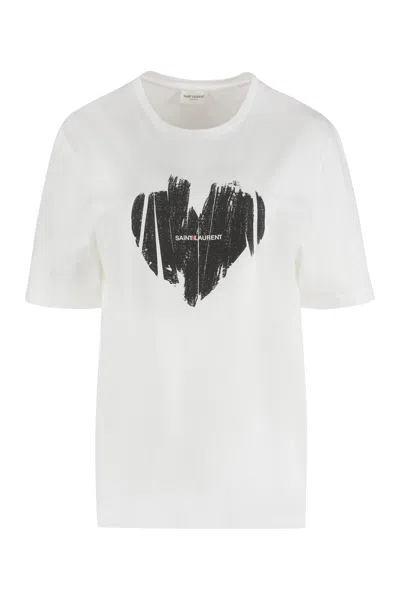 Saint Laurent White Cotton T-shirt
