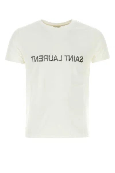 Saint Laurent White Cotton T-shirt