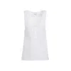 Saint Laurent Semi-sheer Henley Tank Top In White