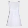 Saint Laurent Paris Women Canotta Henley In Popeline Di Cotone In White