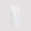 Saint Laurent Semi-sheer Henley Tank Top In White