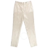 Saint Laurent White Crinkle-effect Tailored Trousers In White