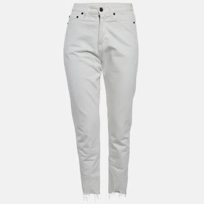 Pre-owned Saint Laurent White Denim Straight Fit Jeans S/waist 26"
