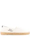 Saint Laurent Logo-embroidered Espadrilles In White