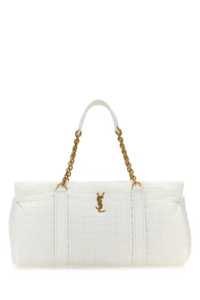 Saint Laurent White Fabric Gloria Travel Bag