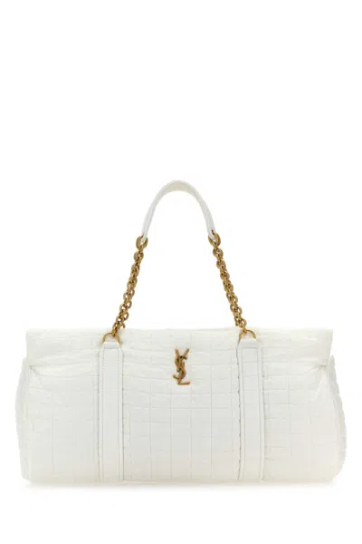Saint Laurent White Gloria Duffle Bag