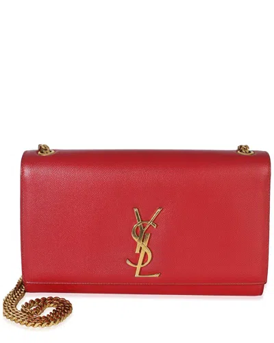 Pre-owned Saint Laurent White Grain De Poudre Leather Medium Kate Chain Bag (authentic  Pre-loved)