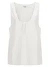 Saint Laurent Semi-sheer Henley Tank Top In White