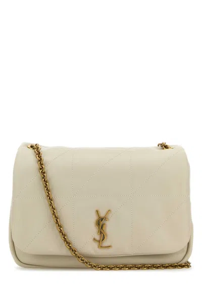 Saint Laurent Nappa Leather Jamie Small Shoulder Bag In White