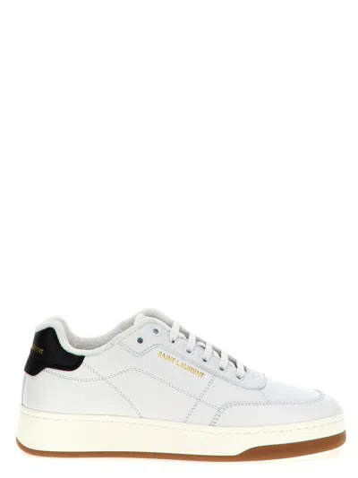 Saint Laurent White Lace Up Sneakers