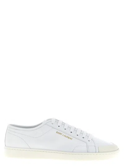 SAINT LAURENT WHITE LACE UP SNEAKERS