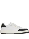 Saint Laurent Smooth Leather Sneakers Contrast Panel In White