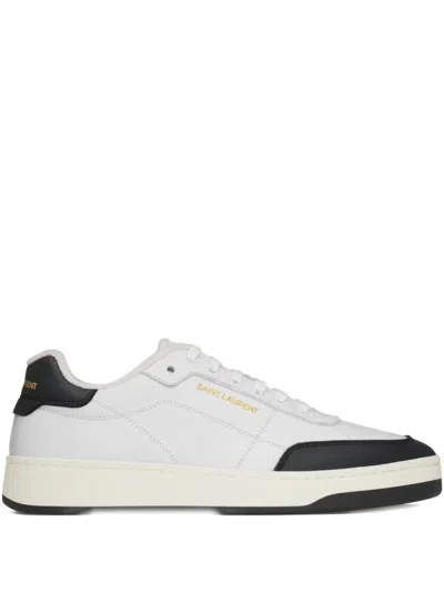 SAINT LAURENT WHITE LACE UP SNEAKERS