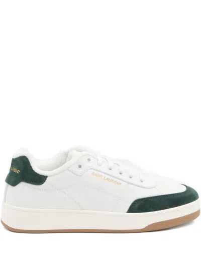 SAINT LAURENT WHITE LACE UP SNEAKERS