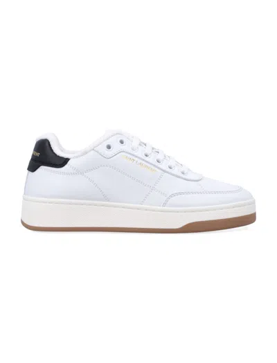 SAINT LAURENT WHITE LACE UP SNEAKERS