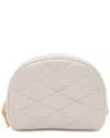 Saint Laurent White Lambskin Quilted Lolita Cosmetic Pouch (authentic Pre-  Loved) In Neutral