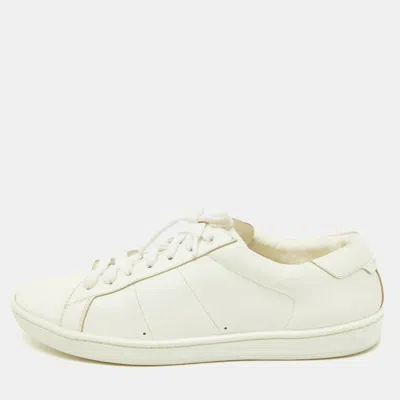 Pre-owned Saint Laurent White Leather Andy Low Top Sneakers Size 43