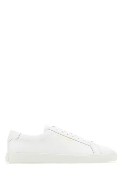 Saint Laurent White Leather Andy Sneakers In 9030