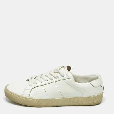 Pre-owned Saint Laurent White Leather Court Classic Sneakers Size 39