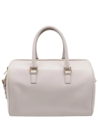 Pre-owned Saint Laurent White Leather Duffle Bag (authentic Pre-loved)
