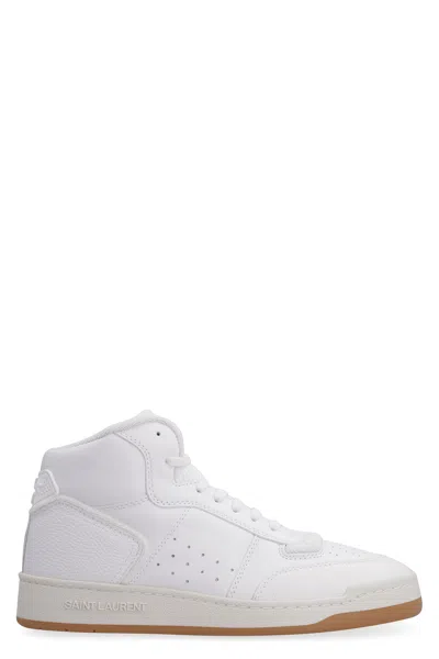 Saint Laurent White Leather High-top Sneakers
