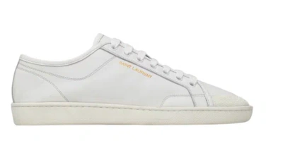 Saint Laurent Smooth Leather Gym Sneaker In White