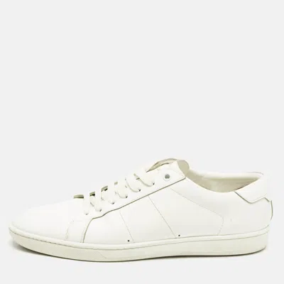 Pre-owned Saint Laurent White Leather Lace Up Sneakers Size 42