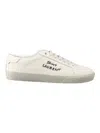 Saint Laurent Canvas Low-top Sneakers With Textured Toe Cap In White