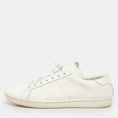 Pre-owned Saint Laurent White Leather Low Top Sneakers Size 46