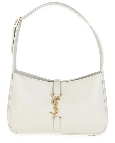 Saint Laurent White Leather Medium Le 5 A 7 Hobo (authentic Pre-loved) In White