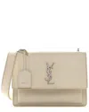 Saint Laurent White Leather Medium Sunset (authentic Pre-loved) In Neutral