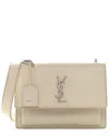 Saint Laurent White Leather Medium Sunset (authentic Pre-loved) In Neutral