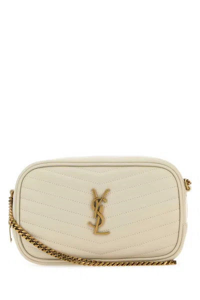 Saint Laurent White Lou Quilted Crossbody Bag