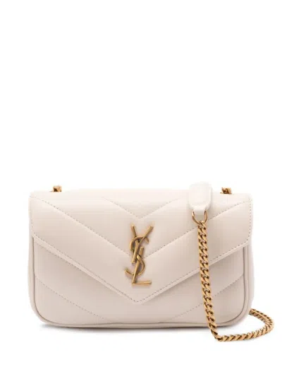 Saint Laurent White Loulou Mini Shoulder Bag